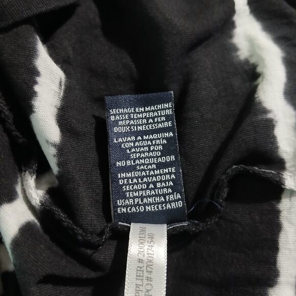 American Living XL black and white striped shorts romper 100% cotton drawstring - Picture 12 of 13